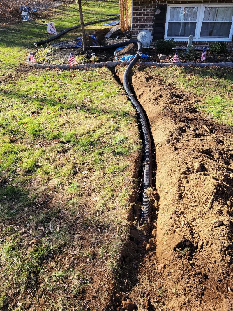 Drainage using solid corex pipe